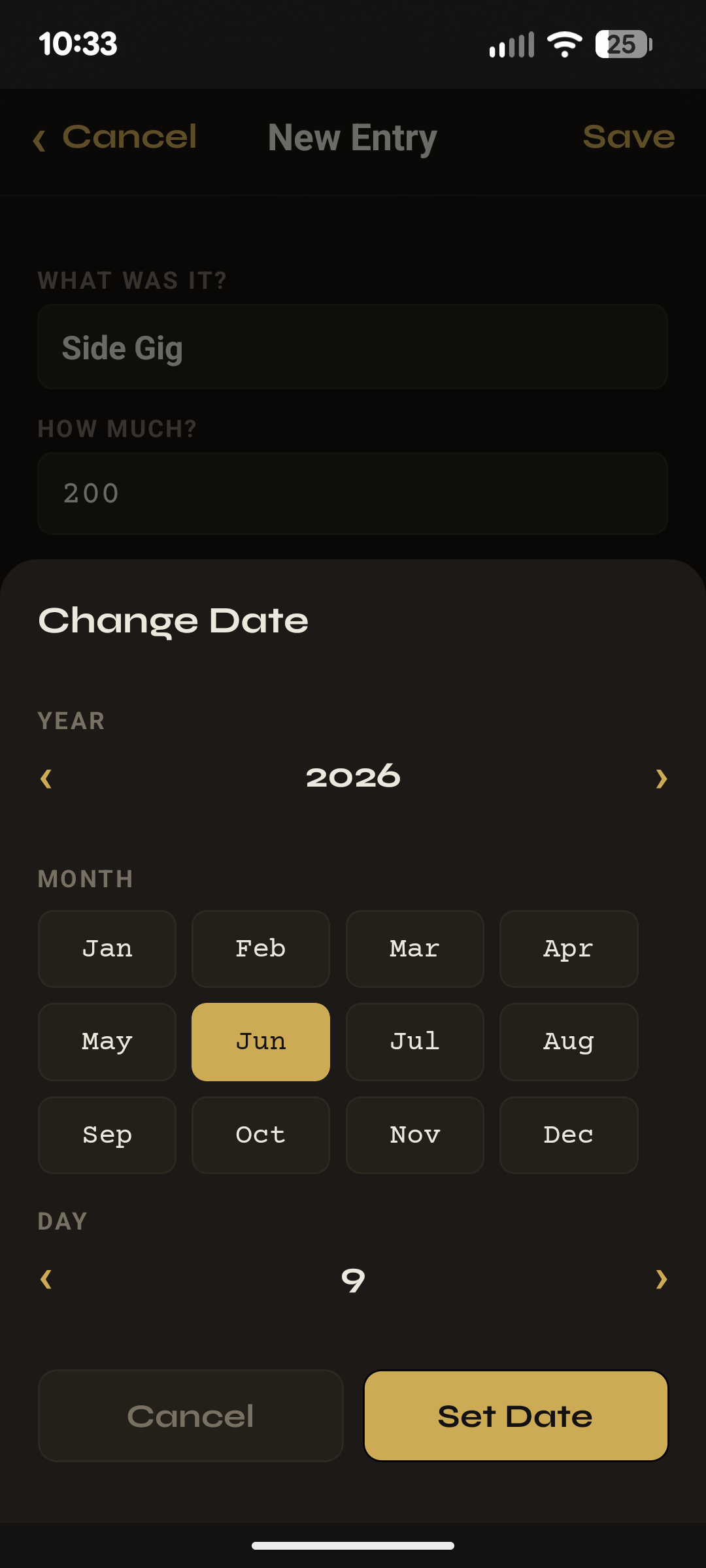 Picking a date